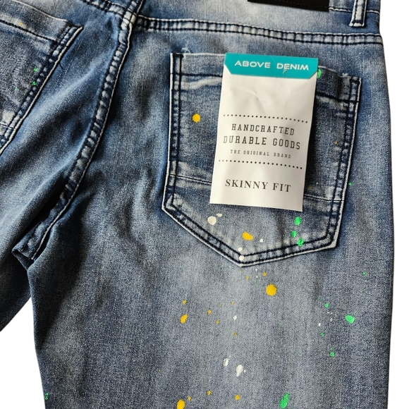 Men’s Paint Splatter Super Stretch Skinny Jeans 34x30 - Picture 12 of 12